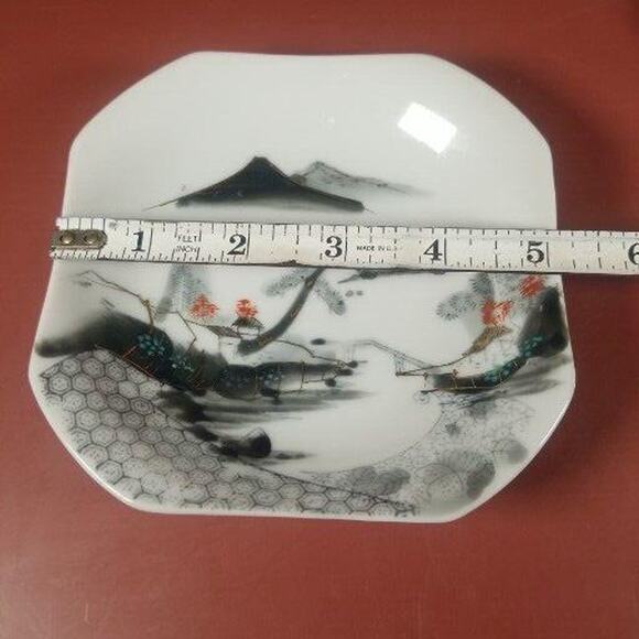 Japanese Art Pottery Collector Vintage 5" Bowl / Plates Hand Painted Lot of 2 - Picture 11 of 15